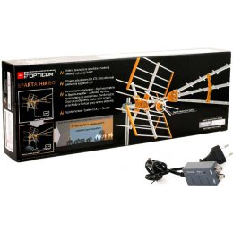 ANTENA ZEWNĘTRZNA SPARTA HIRRO LTE COMBO VHF + UHF + ZASILACZ PS-1