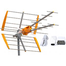 ANTENA ZEWNĘTRZNA TELEVES V+ MIX + ZASILACZ TELEVES 12V 2 WYJŚCIOWY