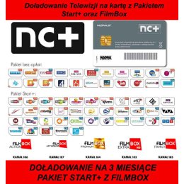 DOŁADOWANIE KART TNK START+ Z FILMBOX NA 3 MIESIĄCE