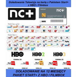DOŁADOWANIE KART TNK START+ Z HBO I FILMBOX NA 12 MIESIĘCY