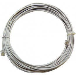 KABEL TELEFONICZNY 4-ŻYŁOWY - BIAŁY - 10M - ZAROBIONY