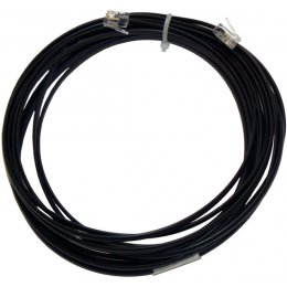 KABEL TELEFONICZNY 4-ŻYŁOWY - CZARNY - 15M - ZAROBIONY