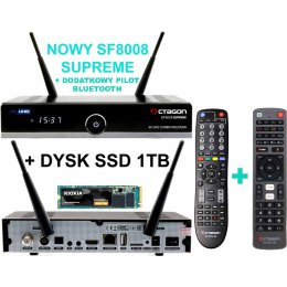 OCTAGON SF8008 SUPREME COMBO UHD 4K 1 X DVB-S2X 1 X DVB-T2/C + DYSK SSD 1TB + DODATKOWY PILOTM BLUETOOTH