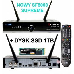 OCTAGON SF8008 SUPREME TWIN UHD 4K 2 x DVB-S2X + DYSK SSD 1TB