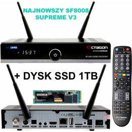 OCTAGON SF8008 V3 SUPREME COMBO UHD 4K 1 X DVB-S2X MS 1 X DVB-T2/C + DYSK SSD 1TB