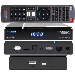 OCTAGON SPIRIT PRO MAX 8K UHD HDR10+ ANDROID TV OTT MEDIA STREAMING BOX 5G WLAN BT RCU
