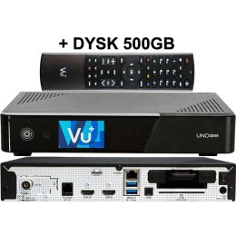 VU+ UNO 4K SE DVB-T2/C DUAL MTSIF + DYSK 500MB